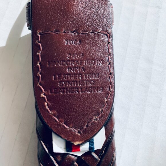 Tommy Hilfiger Brown Leather Woven Belt SZ 34 - Picture 5 of 7